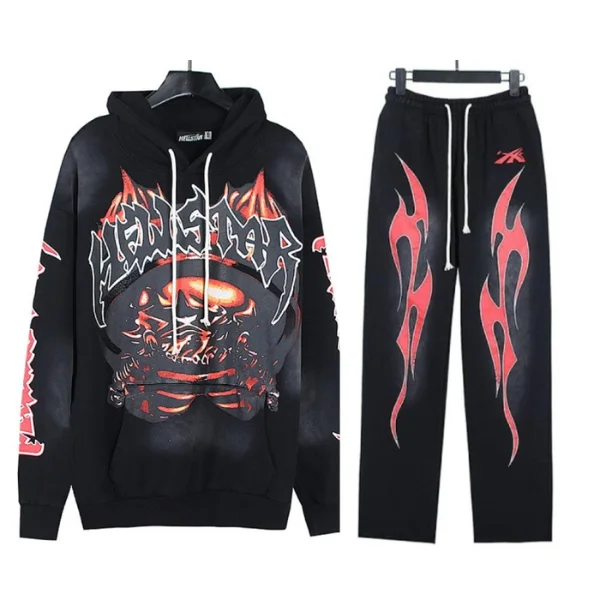 Hellstar Black Tracksuit Red
