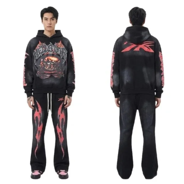 Hellstar Black Tracksuit Red
