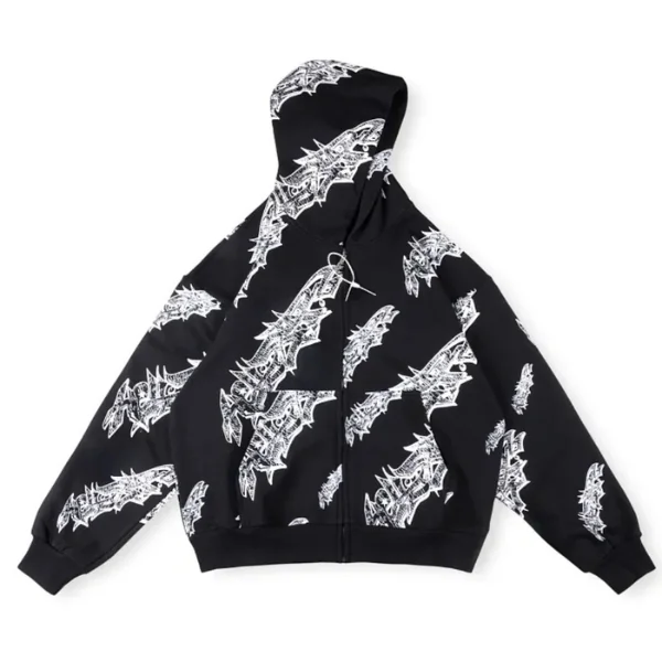 Hellstar Black Graffiti Zip-Up