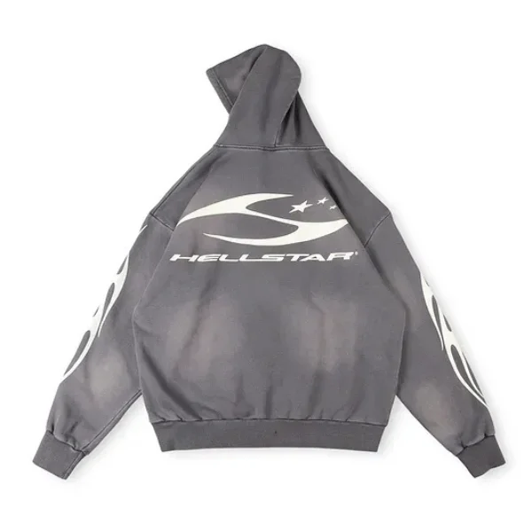 Hellstar Grey Zip Up Hoodie