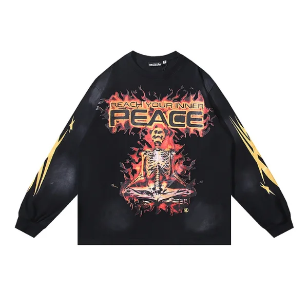 Hellstar Inner Peace skeleton Black long Sleeve