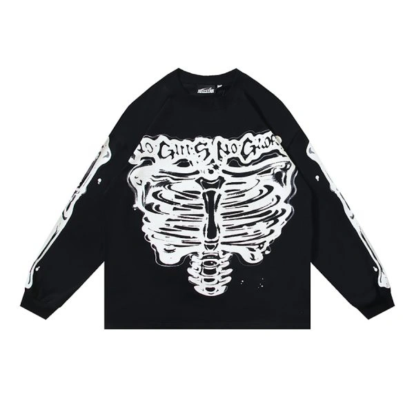 Hellstar Airbrush Bones Black Long Sleeve