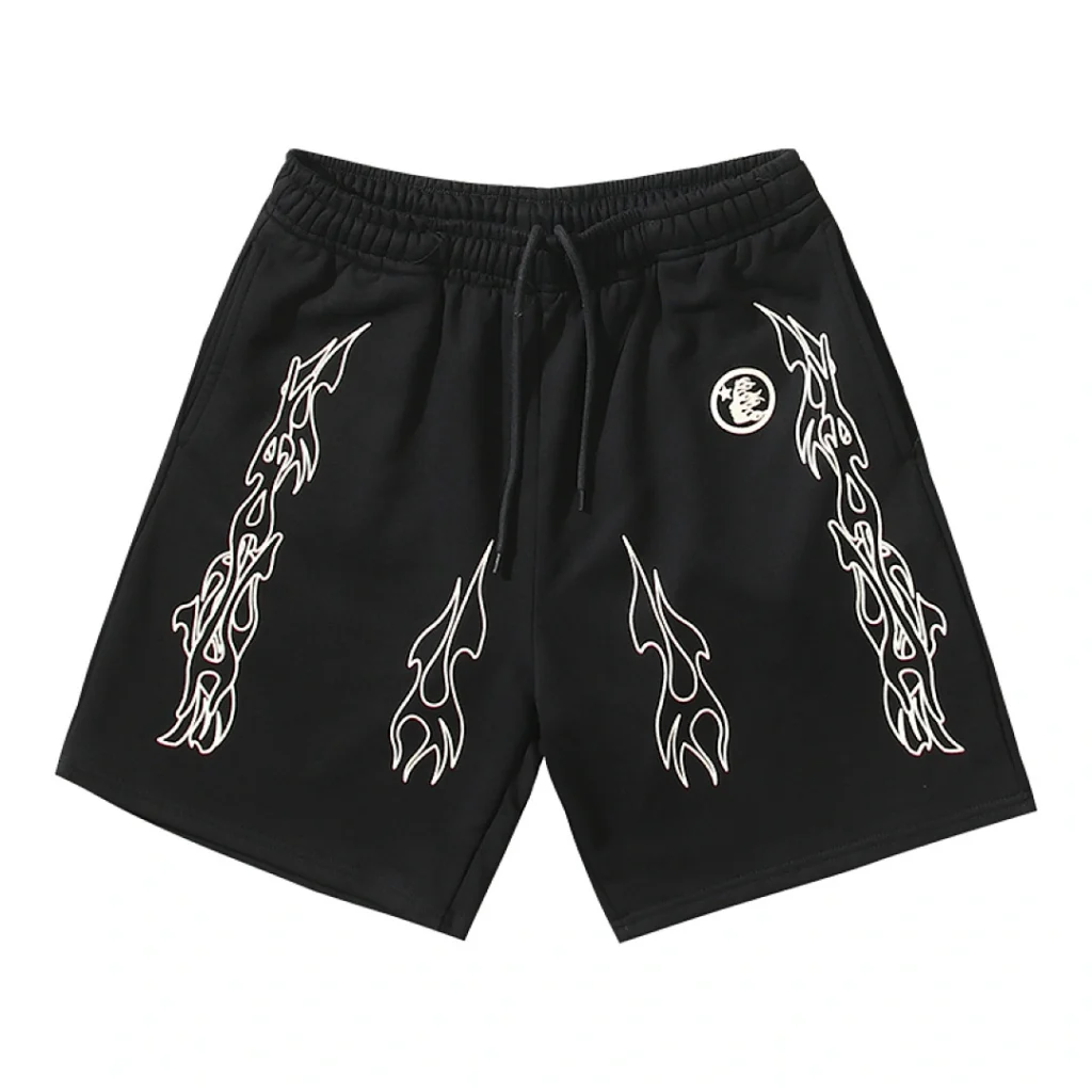 Hellstar Black Shorts With White Logo